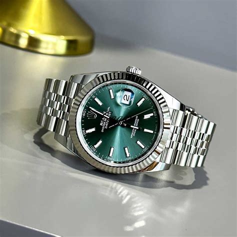 rolex datejust 41 grün geriffelt|rolex datejust 41 mint green.